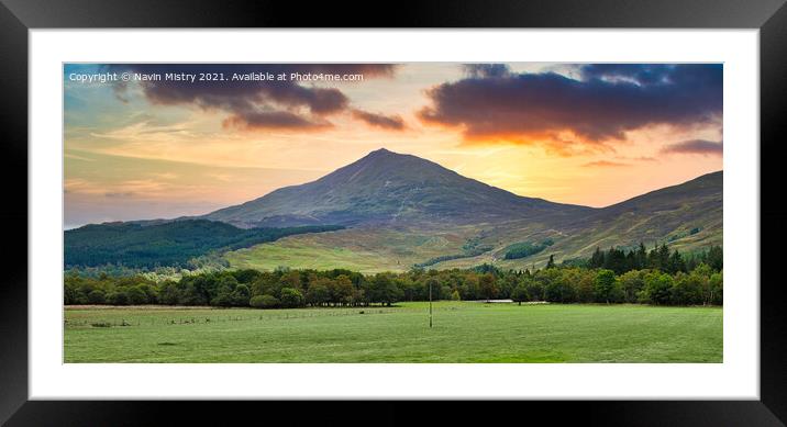 A view of Schiehallion (Munro 1083m)  Perthshire,  Framed Mounted Print by Navin Mistry