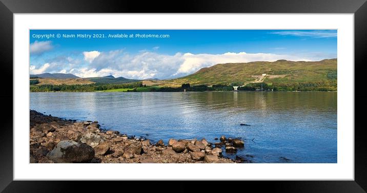 Loch Rannoch Panorama Framed Mounted Print by Navin Mistry