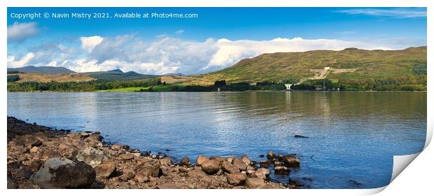 Loch Rannoch Panorama Print by Navin Mistry