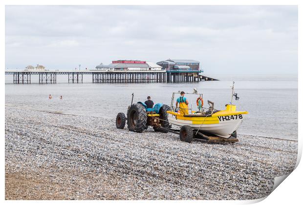 Fishing boat being recovered at Cromer Print by Jason Wells