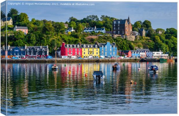 Boats in the bay, Tobermory, Isle of Mull Canvas Print by Angus McComiskey