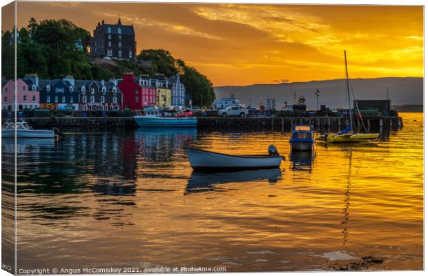Sunrise at Fisherman’s Pier in Tobermory Canvas Print by Angus McComiskey