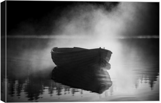 Misty Boat Canvas Print by Alan Sinclair
