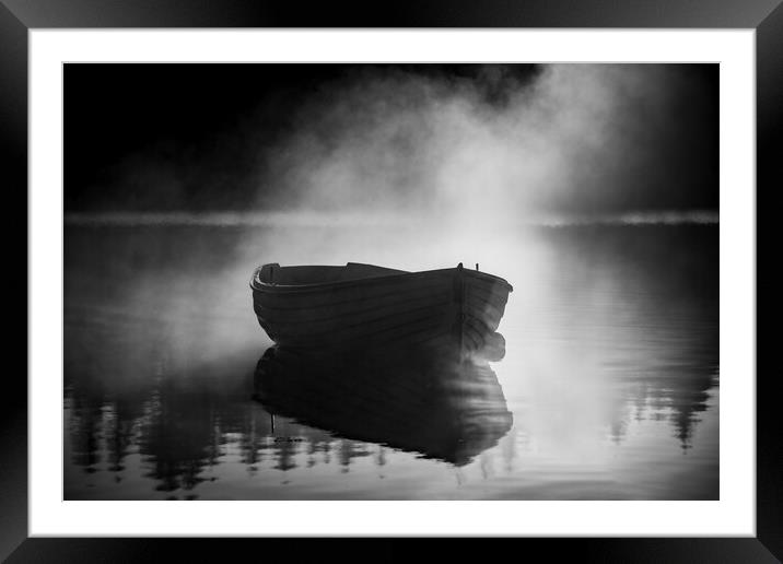 Misty Boat Framed Mounted Print by Alan Sinclair