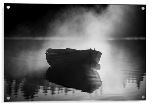Misty Boat Acrylic by Alan Sinclair