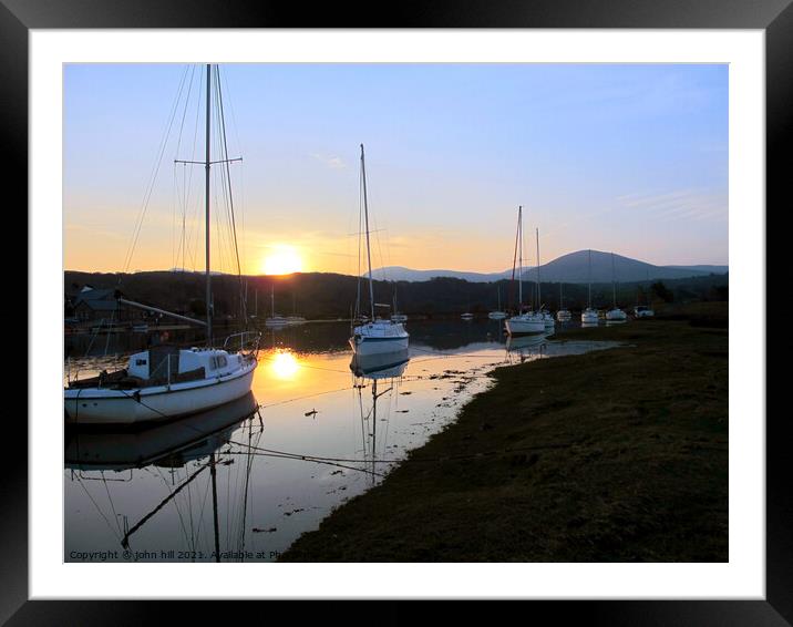 Llanbedr sunset, Wales.  Framed Mounted Print by john hill
