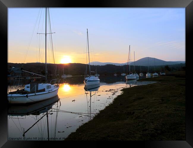 Llanbedr sunset, Wales.  Framed Print by john hill