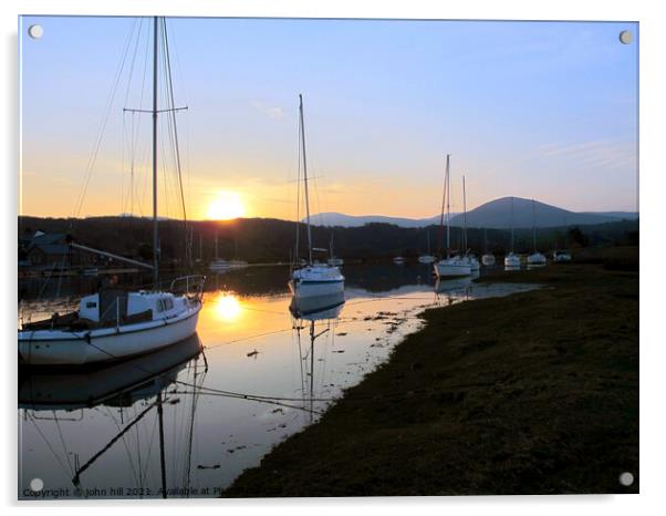 Llanbedr sunset, Wales.  Acrylic by john hill