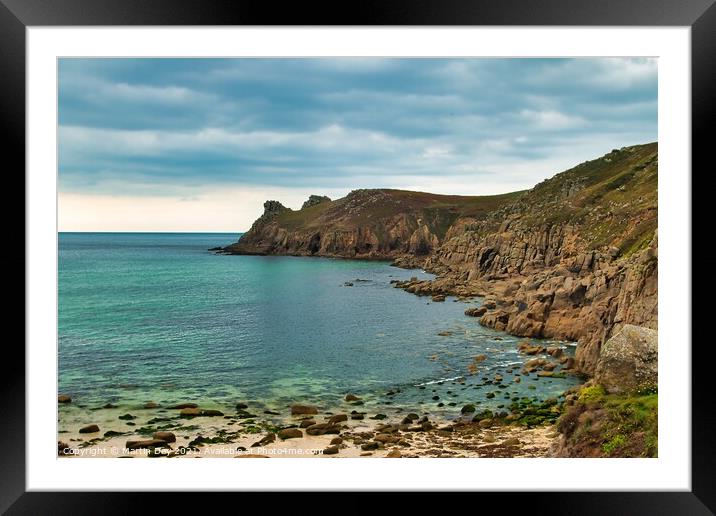Mill Bay Nanjizal Beach Azure Paradise In Cornwall Framed Mounted Print by Martin Day