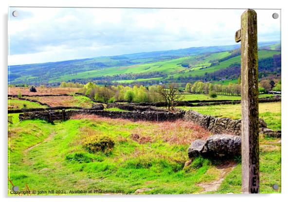 Derbyshire countryside landscape. Acrylic by john hill