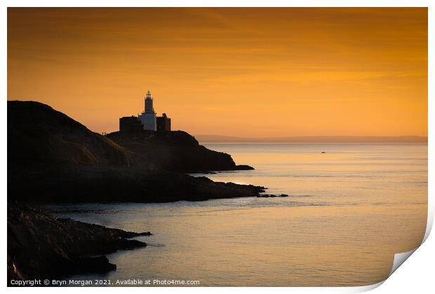 Sunrise at Bracelet bay Print by Bryn Morgan