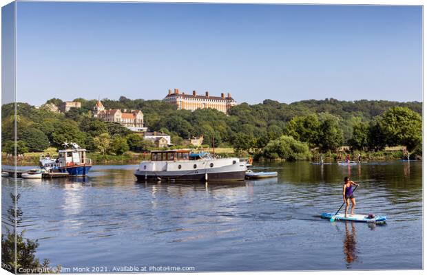  Paddling on the Thames Canvas Print by Jim Monk