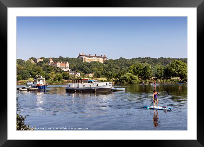  Paddling on the Thames Framed Mounted Print by Jim Monk