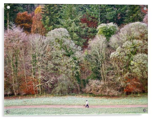 Frosty Morning Walk  Acrylic by Victor Burnside