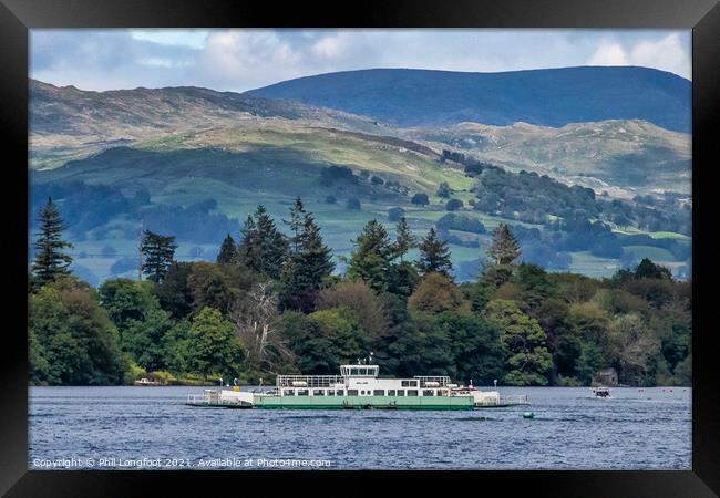 Cable pulled boat on Lake Windermere Framed Print by Phil Longfoot