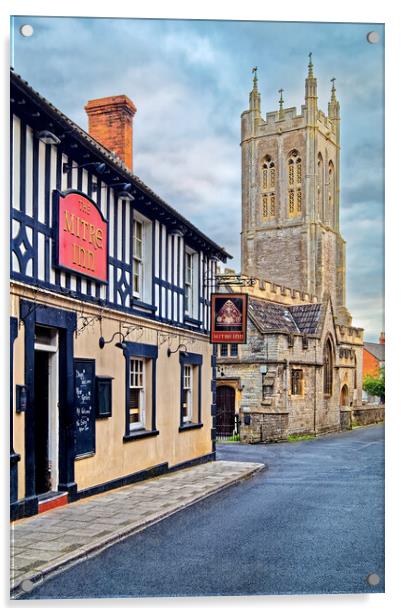 St Benedicts Church and Mitre Inn Acrylic by Darren Galpin