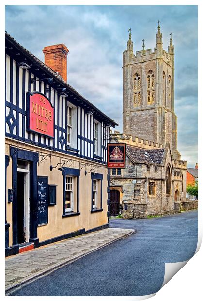 St Benedicts Church and Mitre Inn Print by Darren Galpin