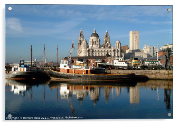 Pier Head view across Canning Dock 2003 Acrylic by Bernard Rose Photography