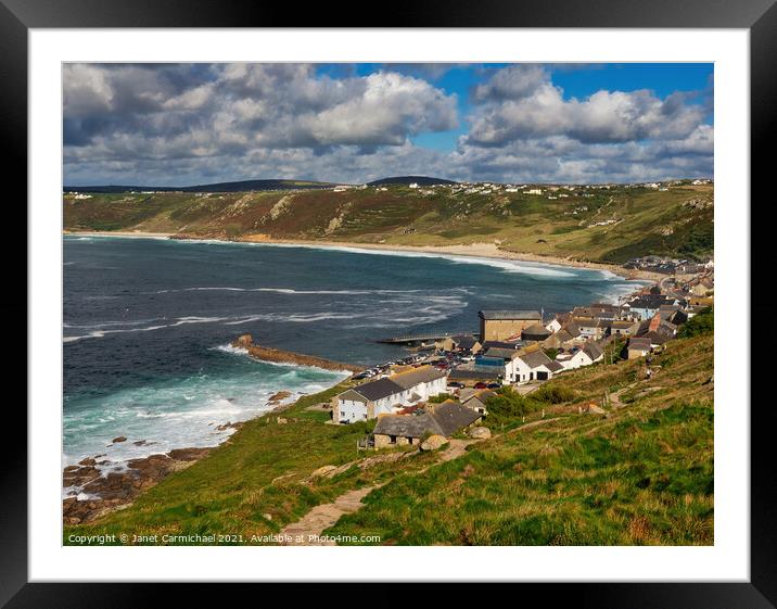 Captivating Cornish coastline Framed Mounted Print by Janet Carmichael