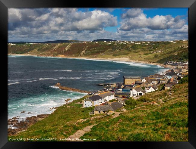 Captivating Cornish coastline Framed Print by Janet Carmichael