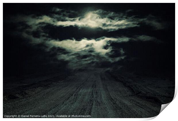 Dark Night Landscape Scene Print by Daniel Ferreira-Leite