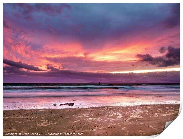 Irvine beach winter sunset - Scotland.  Print by Peter Gaeng