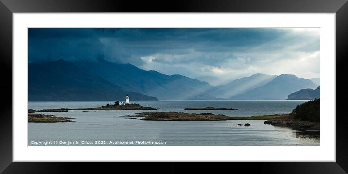 Fingers of light on Isleornsey Framed Mounted Print by Benjamin Elliott