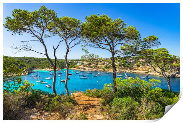 Idyllic island scenery of Portals Vells, Majorca Print by Alex Winter