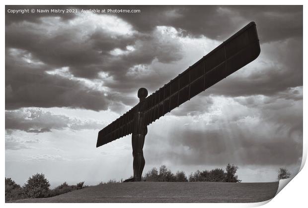 The Angel of the North, Gateshead Print by Navin Mistry