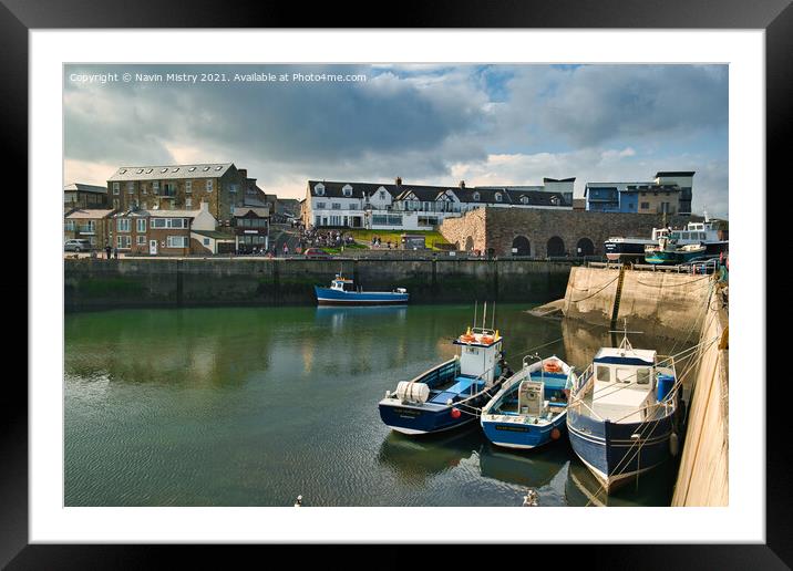 Seahouses Harbour Northumberland, England  Framed Mounted Print by Navin Mistry