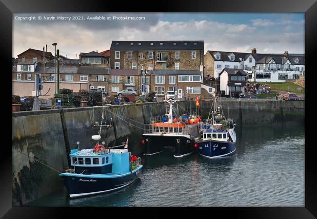 Seahouses Harbour Northumberland, England   Framed Print by Navin Mistry