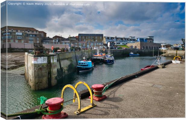 Seahouses Harbour Northumberland England  Canvas Print by Navin Mistry