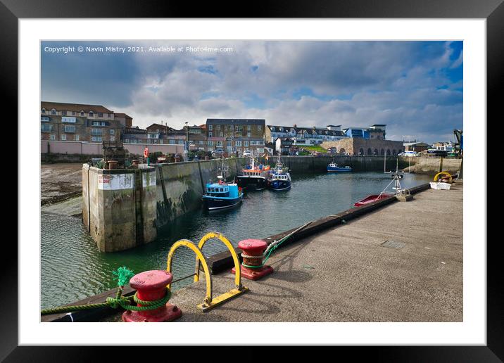 Seahouses Harbour Northumberland England  Framed Mounted Print by Navin Mistry