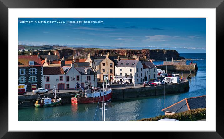 A view of Eyemouth Harbour,Berwickshire, Scotland Framed Mounted Print by Navin Mistry