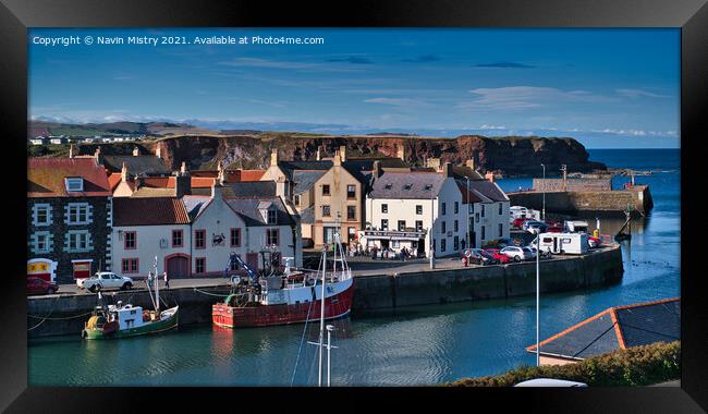 A view of Eyemouth Harbour,Berwickshire, Scotland Framed Print by Navin Mistry