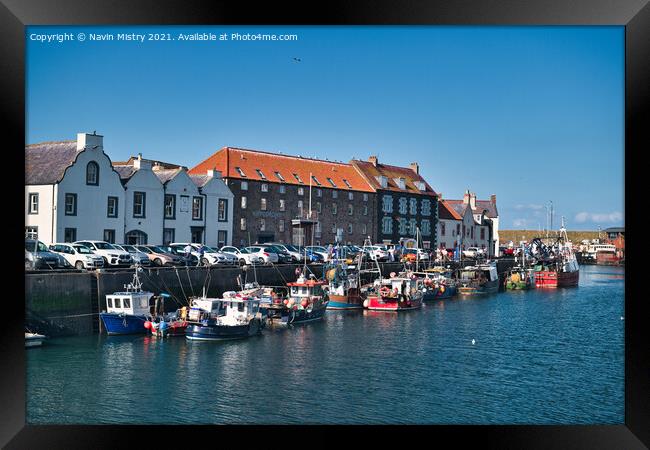 Fishing Boats in Eyemouth Harbour Framed Print by Navin Mistry