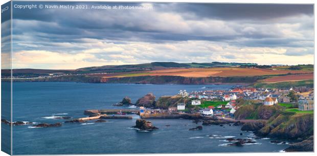 A view of St Abbs at dusk Canvas Print by Navin Mistry