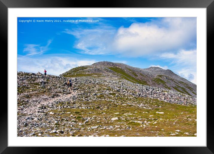 The boulder field at the summit of Schiehallion  Framed Mounted Print by Navin Mistry