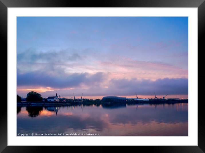 Sunrise over Cardiff Bay South Wales Framed Mounted Print by Gordon Maclaren