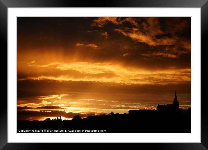 Dungannon Sunset Framed Mounted Print by David McFarland