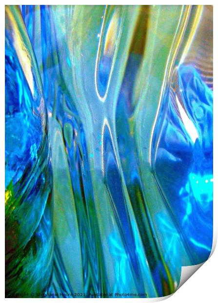 Abstract in blue and green Print by Stephanie Moore