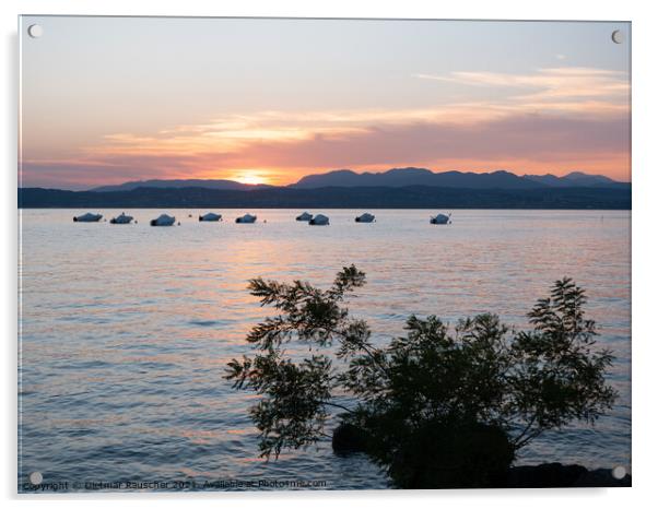 Lake Garda Sunset near Sirmione Acrylic by Dietmar Rauscher