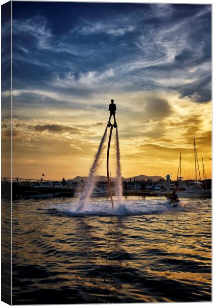 Flyboarding Canvas Print by Raymond Evans