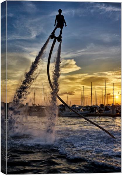 Flyboarding Canvas Print by Raymond Evans