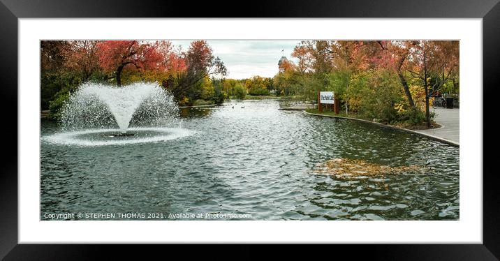 Assiniboine Park Duck Pond pano Framed Mounted Print by STEPHEN THOMAS