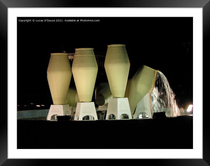 Pot fountain or the Jar fountain at Doha, Qatar Framed Mounted Print by Lucas D'Souza