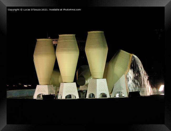 Pot fountain or the Jar fountain at Doha, Qatar Framed Print by Lucas D'Souza