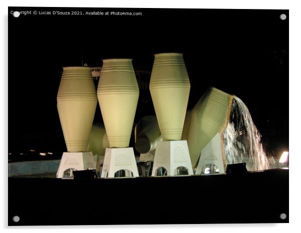 Pot fountain or the Jar fountain at Doha, Qatar Acrylic by Lucas D'Souza