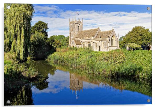 St Peter's Church West Lydford Somerset Acrylic by austin APPLEBY