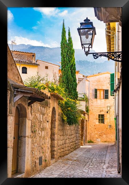 Narrow alley at Soller Framed Print by Alex Winter